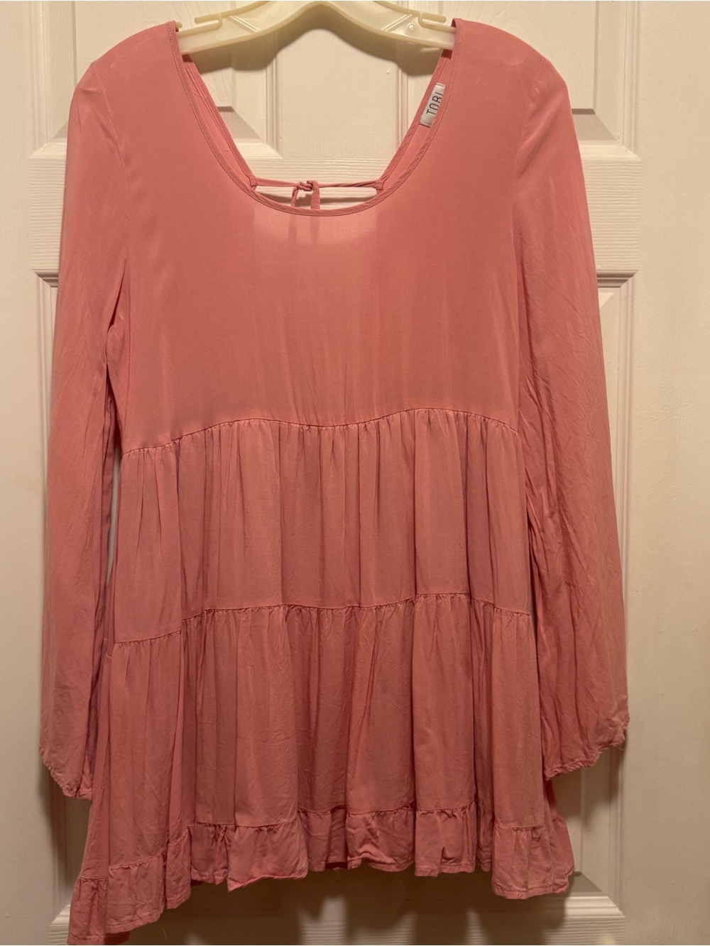 Tobi Tiered Peasant Tunic - Dusty Rose